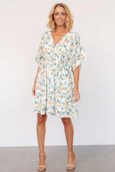 Raina Kimono Short Dress | Off White Multi Floral