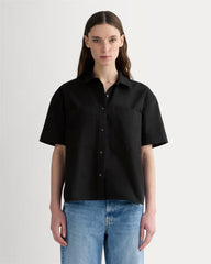 The Short-Sleeve Boxy Oxford | Black
