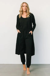 Janae Jumpsuit + Cardigan Set | Black