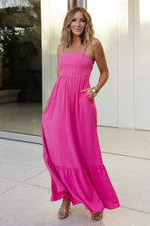 Regan Tank Maxi Dress | Fuchsia