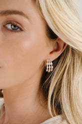 Multi-Crystal Huggie Hoop Earrings