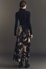 The Thea Long-Sleeve Twofer Maxi Dress