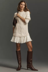 The Delphine Sweater Twofer Mini Dress