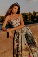 The Muse Basque-Waist Midi Dress