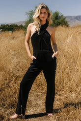 Cleopatra Velvet Jumpsuit | Black