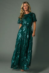Muse Sequin Maxi Dress | Emerald