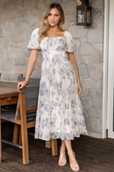 Annabeth Midi Dress | Cream + Slate Floral