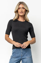Chiara Ribbed Top | Black