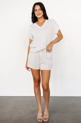 Hayes Top + Shorts Set | Gray Stripe