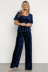 Elin Velvet Set | Navy