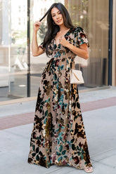 Valen Maxi Dress | Champagne Multi