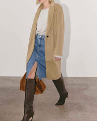 The Topcoat in Wool | Dark Heathered Camel