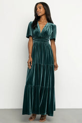Artemis Velvet Maxi Dress | Deep Lagoon