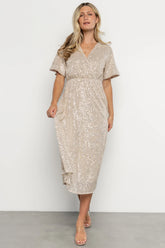 Mayfair Sequin Midi Dress | Champagne