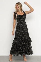 Kassia Maxi Dress | Black + Gold