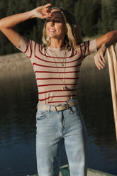 Alyson Knit Top | Oatmeal + Rust