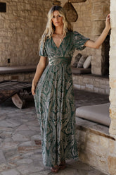 Leslie Velvet Maxi Dress | Sage + Silver