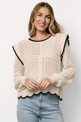 Oleya Knit Sweater Top | Ivory