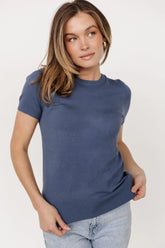 Hannah Knit Top | Slate Blue