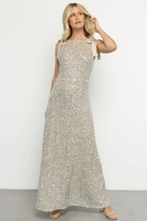 Saya Sequin Maxi Dress | Champagne