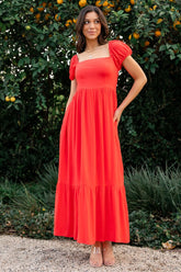 Ilona Maxi Dress | Cherry Red