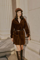 Abby Corduroy Dress - Brown
