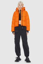 Aurora Cropped Thermal Down Puffer Jacket