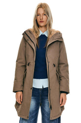 Fleece-Lined Hooded Parka Jacket with Pockets