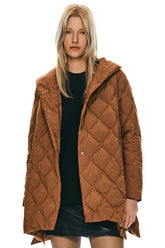 Oversized Quilted Puffer Jacket Lightweight with Pockets
