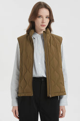 Cropped Down Puffer Vest Zip Up Lightweight