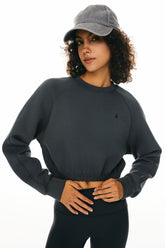 Oversized Cropped Sweatshirt Long Sleeve