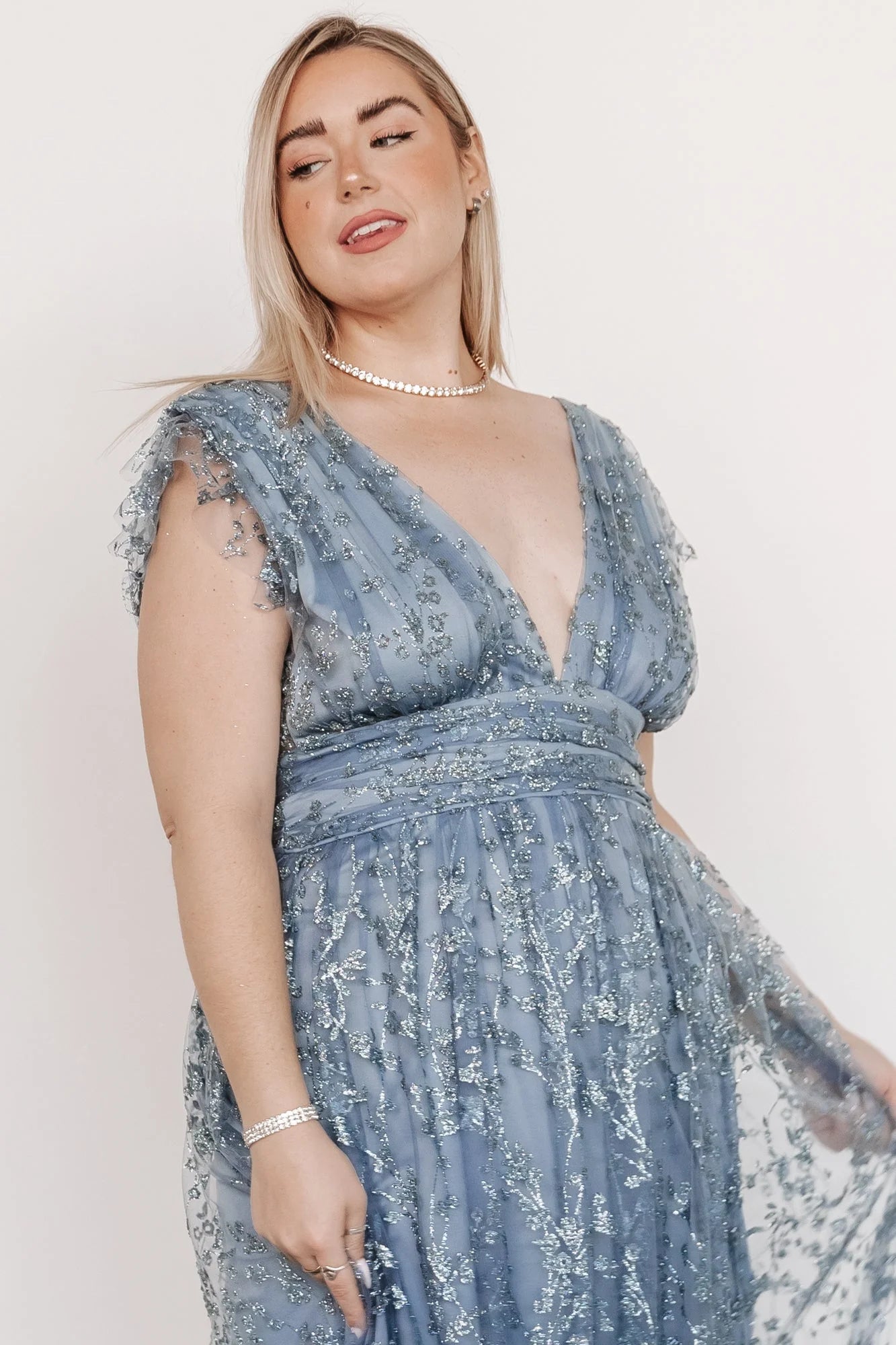 Arlene Shimmer Gown | Winter Blue