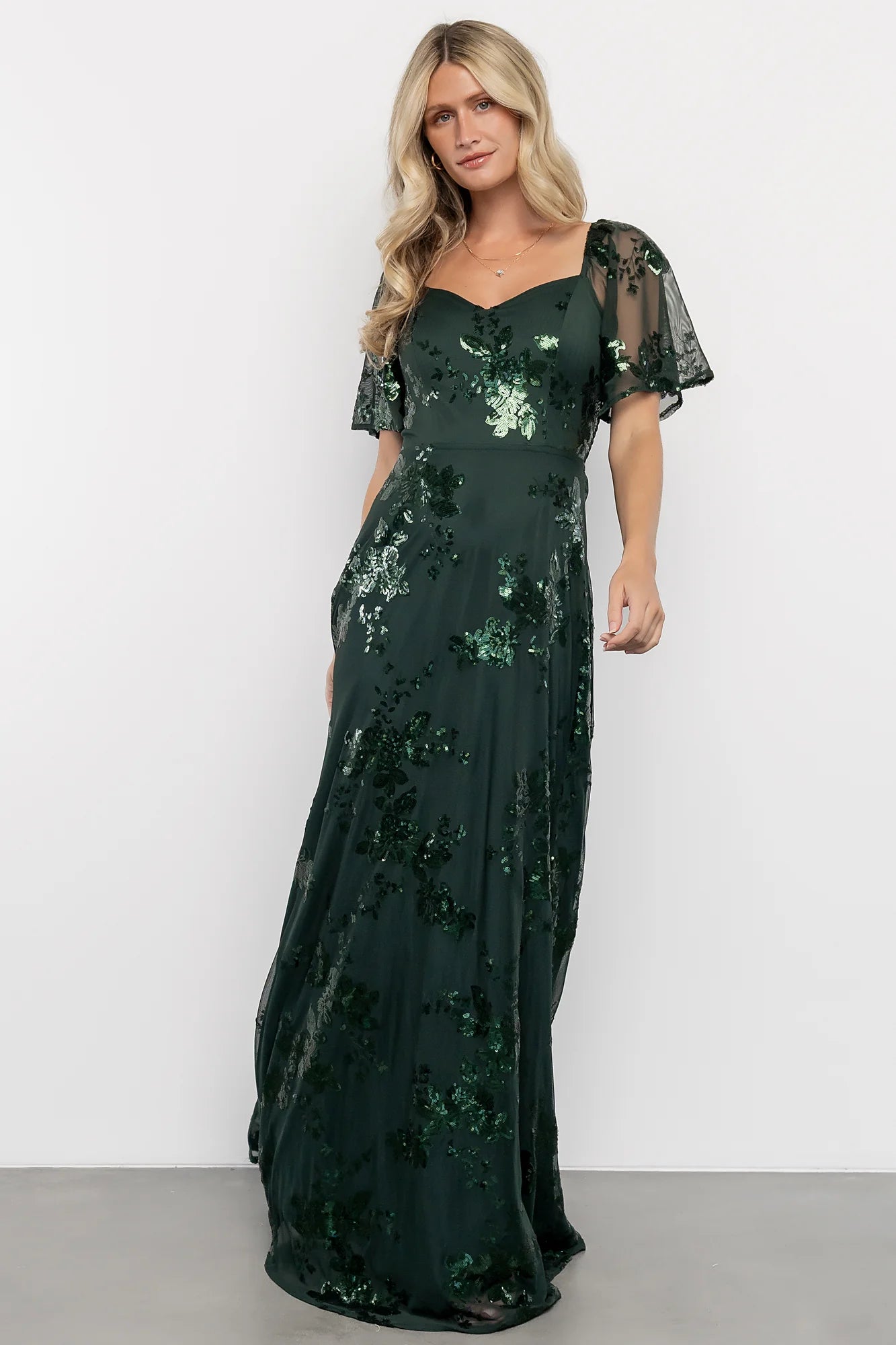Karina Sequin Maxi Dress | Dark Green