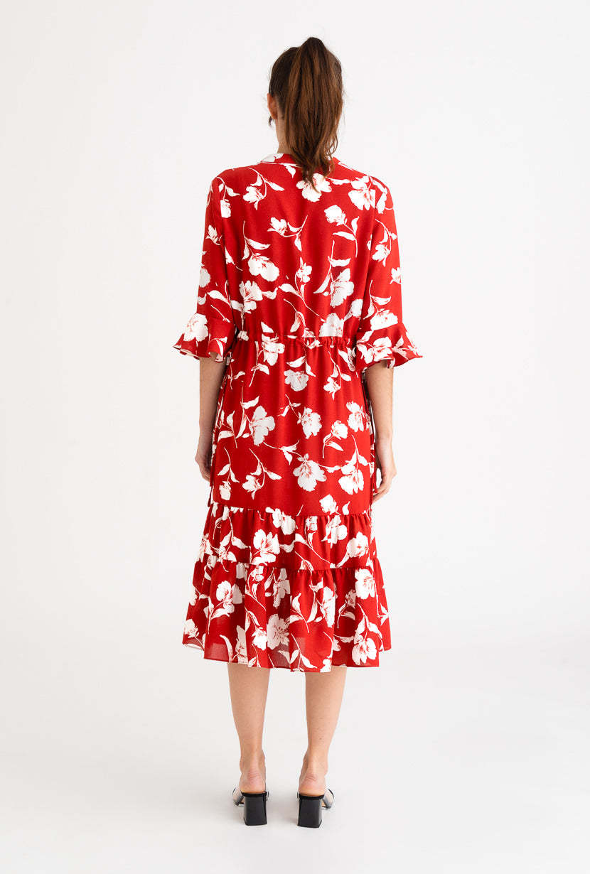 Celina Dress - Red Floral