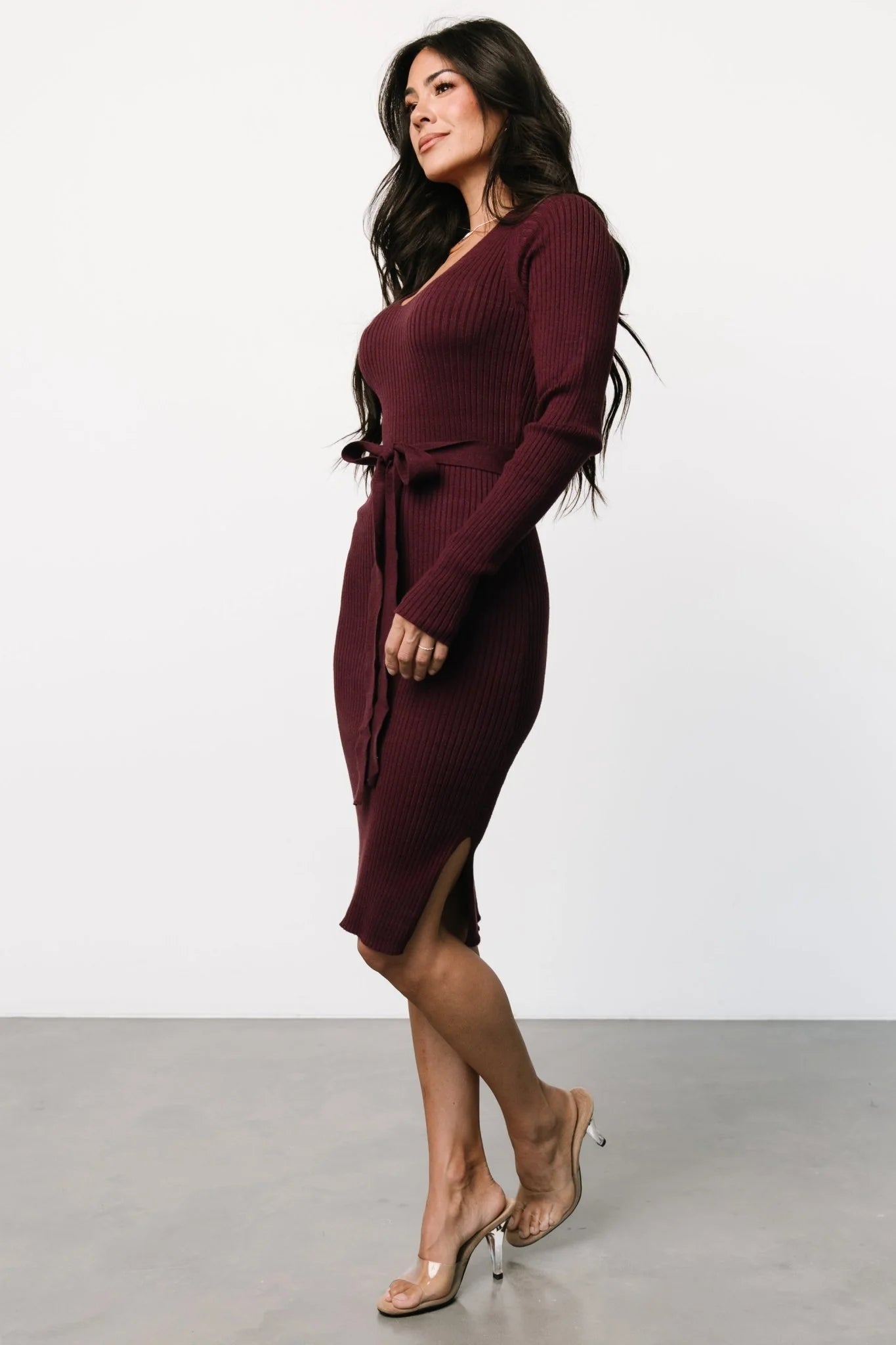 Blayne Ribbed Midi Dress | Mulberry