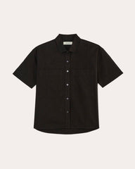 The Short-Sleeve Boxy Oxford | Black