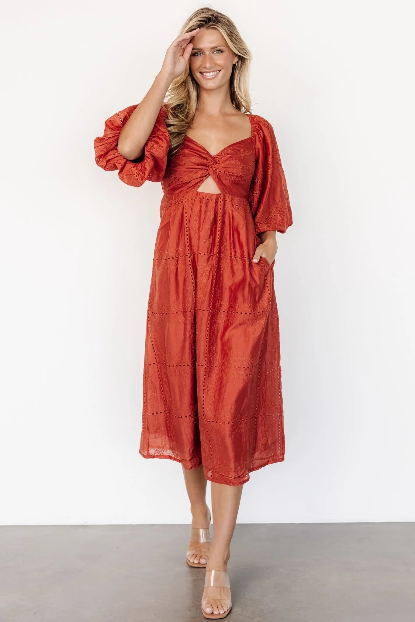 Brynn Midi Dress | Rust