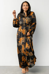 Helen Maxi Dress | Black + Gold