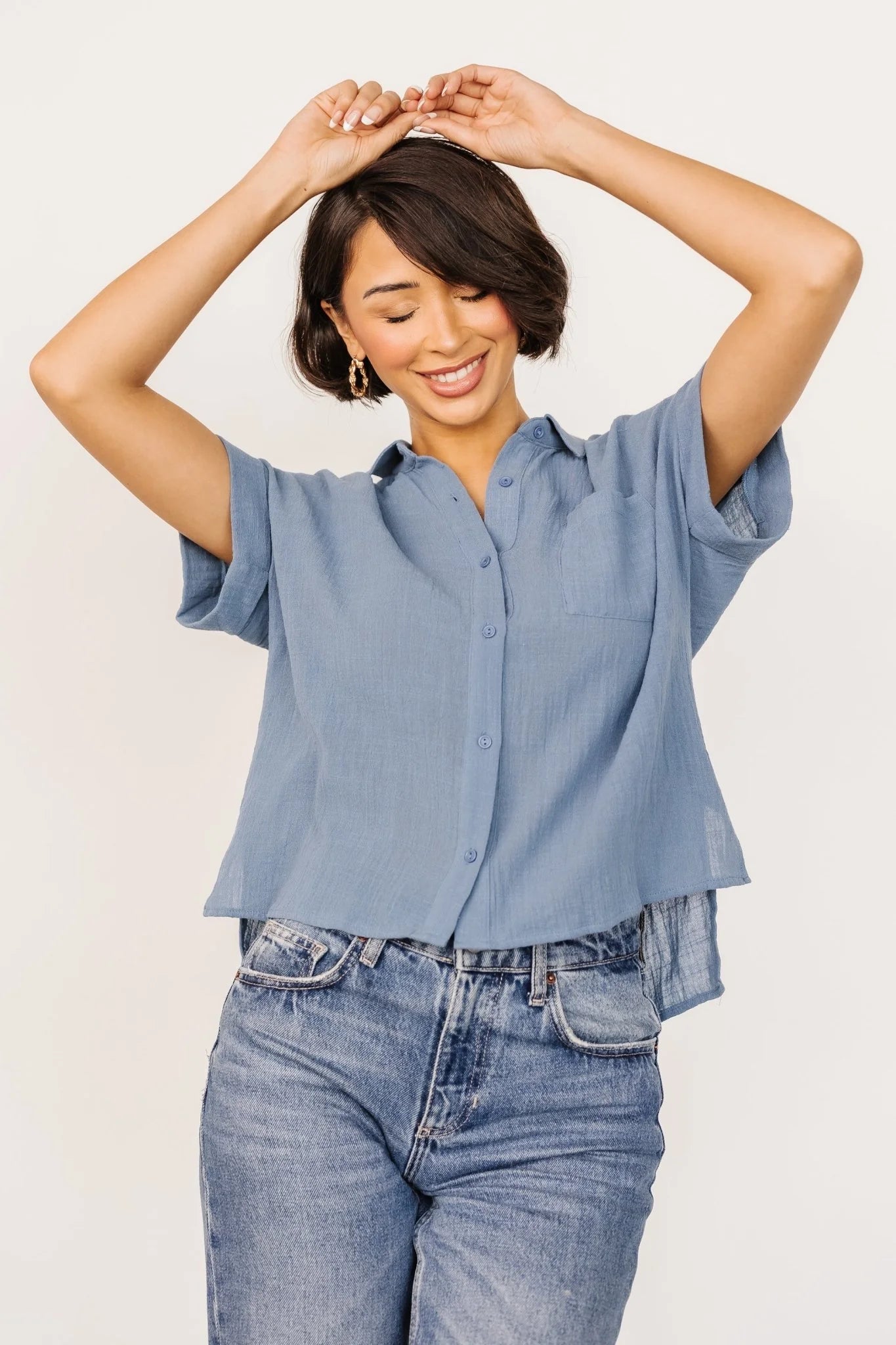 Hammond Short Sleeve Top | Slate Blue