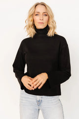 Irene Turtleneck Sweater Top | Black