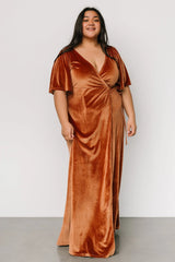 Meghan Velvet Wrap Maxi Dress | Spice