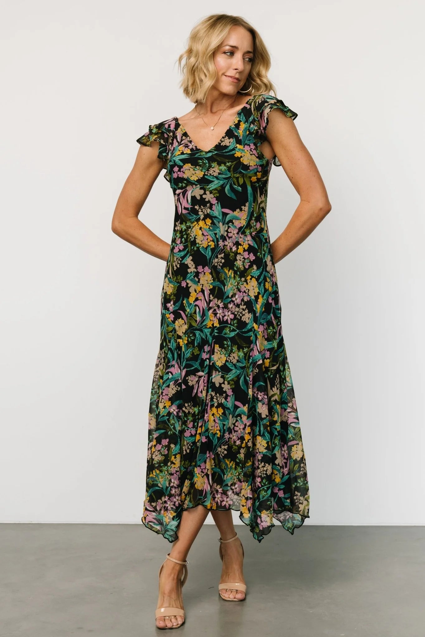 Alisa Maxi Dress | Black Floral