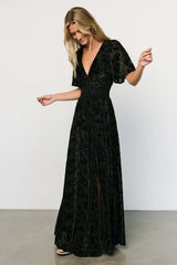 Veronica Velvet Maxi Dress | Black