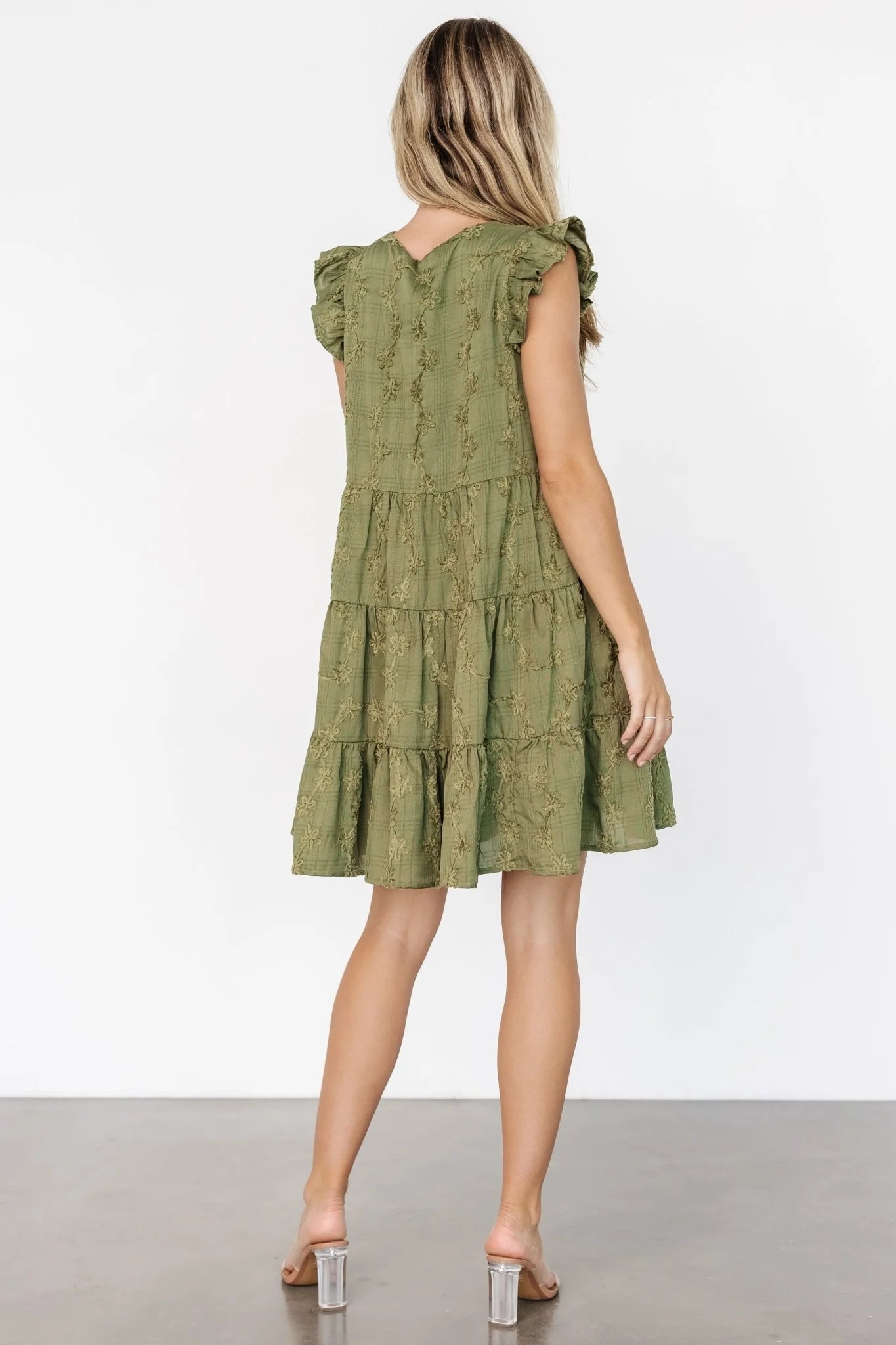 Kayla Button Up Short Dress | Olive