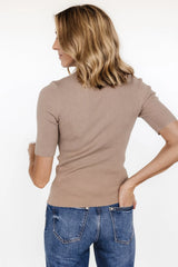 Liel Ribbed Top | Latte