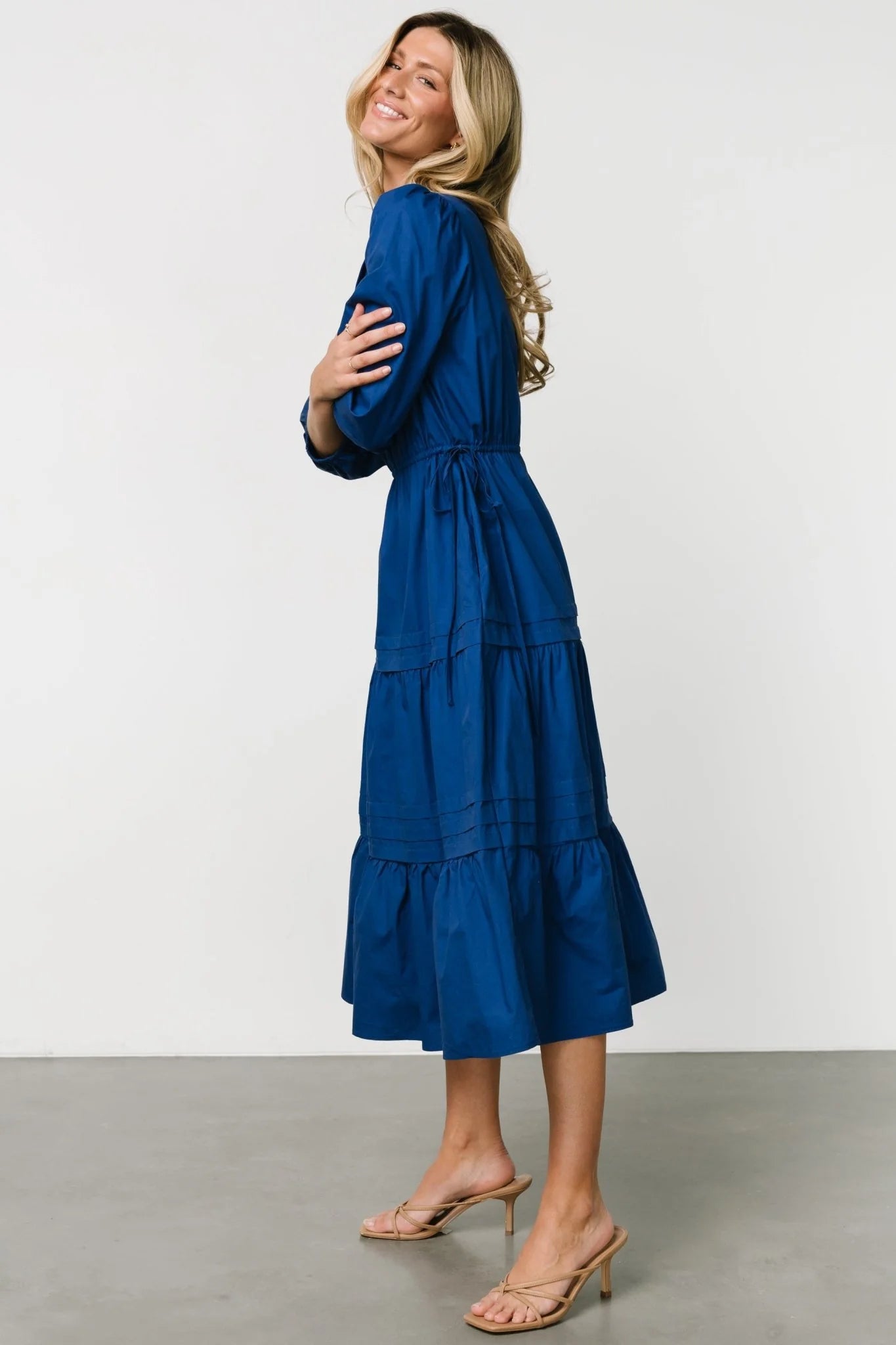 Santa Fe Poplin Midi Dress | Cobalt