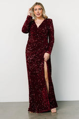 Madonna Sequin Maxi Dress | Burgundy