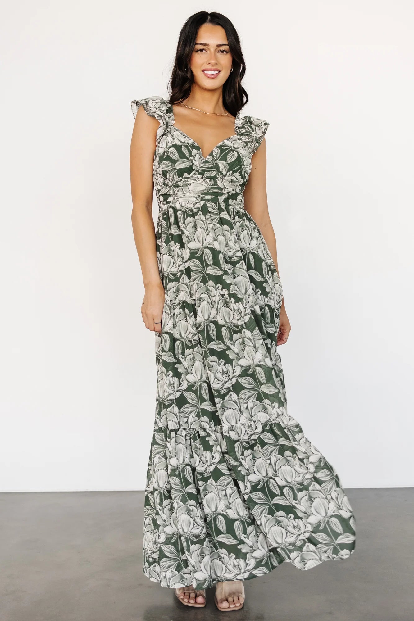 Martina Maxi Dress | Green + White
