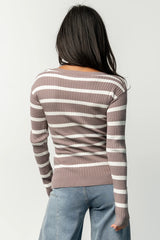 Emilie Ribbed Top | Mocha + Ivory