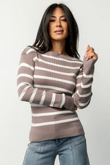 Emilie Ribbed Top | Mocha + Ivory